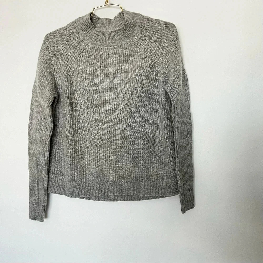 Vince Gray Ribbed Cowl/Turtleneck Sweater